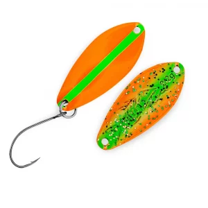 PROBAITS Chronos 2,2 g Spoon Orange Grün UV Neon – Forellen Spoon für Trout Area