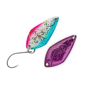 PROBAITS Floki-chen 1,5 g Trout Spoon Blau Weiß Pink UV Neon Holo – Forellen Spoon für Trout Area und Forellensee