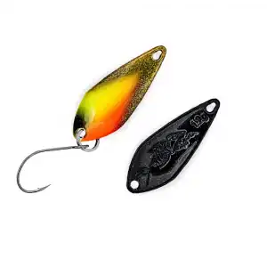 PROBAITS Juppy Trout Spoon 1,2 g Gelb Schwarz Rot UV Neon Holo – ultraleichter Forellenspoon für Trout Area und Forellensee