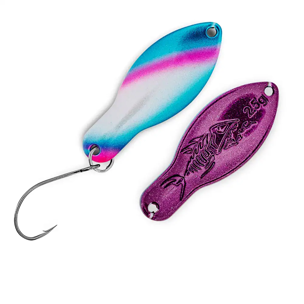 PROBAITS Wenom Trout Spoon 2,5g Blau Weiß Pink UV Neon Holo
