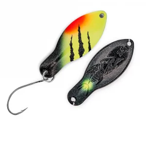 PROBAITS Wenom Trout Spoon 2,5g Gelb Schwarz UV Neon Holo Forellenblinker