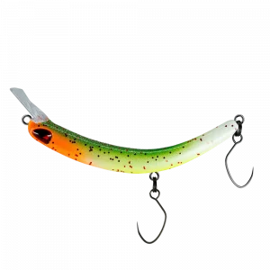 PROBAITS Tumbling Banana Glow Orange Grün Gelb Weiß Forellenwobbler mit Leuchteffekt