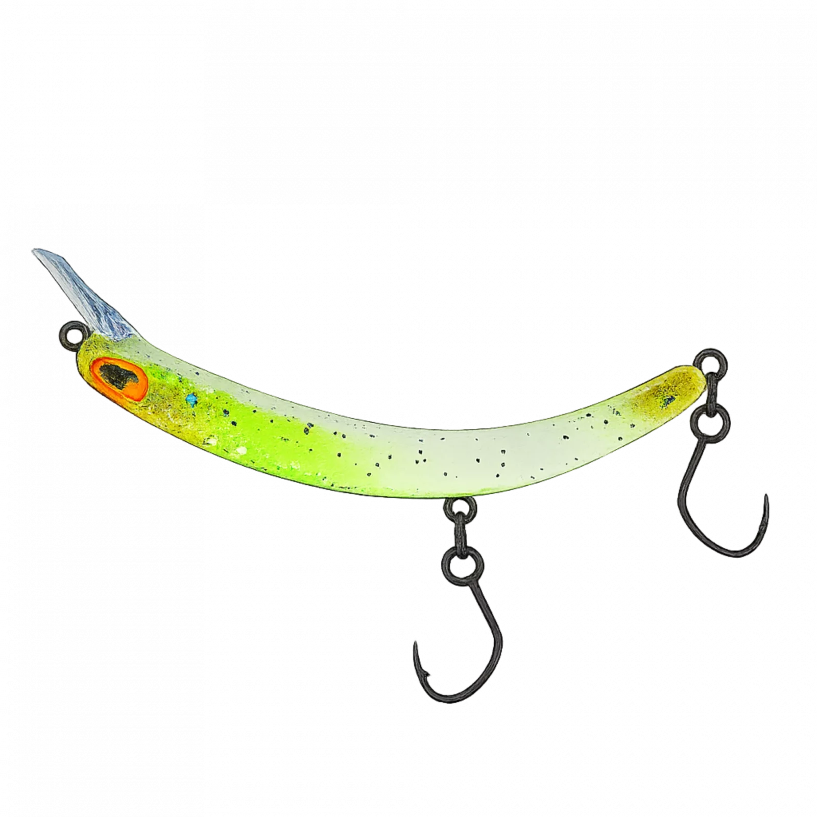PROBAITS Tumbling Banana Rattling Forellenwobbler Grün Weiß Gold
