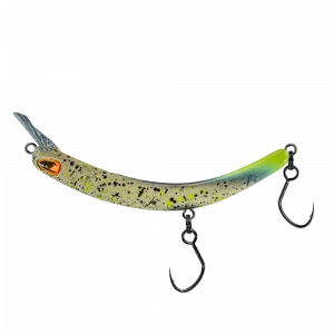 PROBAITS Tumbling Banana Rattling Forellenwobbler Olive Schwarz Gelb
