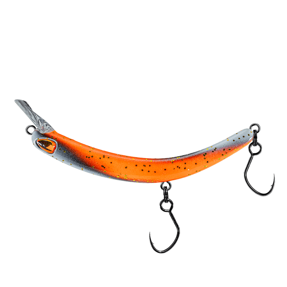 PROBAITS Tumbling Banana Rattling Forellenwobbler Weiß Schwarz Orange