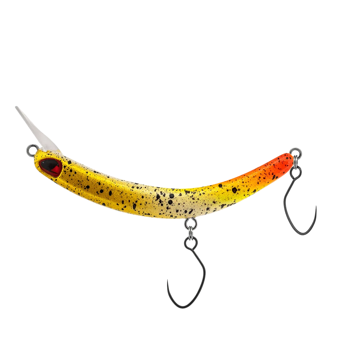PROBAITS Tumbling Banana Silent 56 mm Forellen Wobbler Gold Weiß Orange
