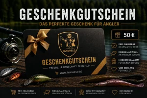 Fangheld Geschenkgutschein 50 Euro für Angler mit Premium Angelködern und Angelzubehör