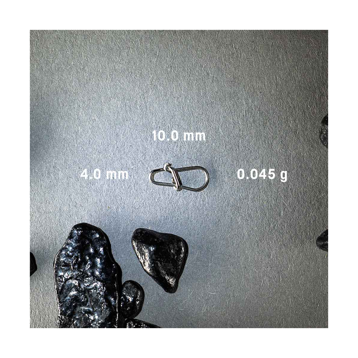 probaits-koederclips-groesse-00-abmessungen-gewicht PROBAITS Köderclips Größe 00 mit 10 mm Länge, 4 mm Breite und 0,045 g Gewicht