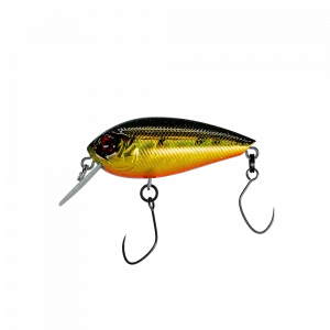 PROBAITS Spader 39 mm Forellenwobbler Schwarz Gold Orange mit Rassel
