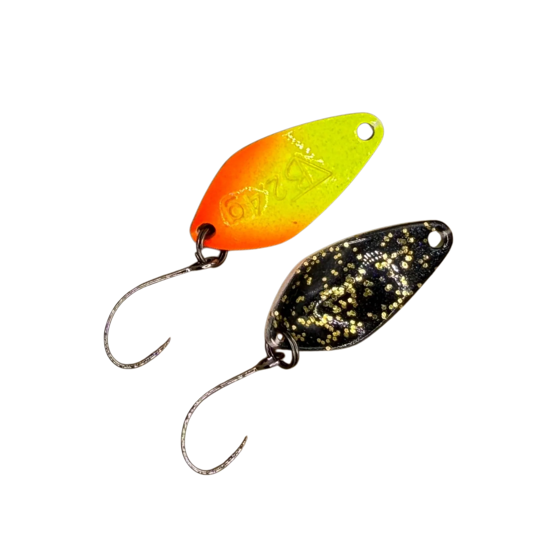 Troutbaits Buster 2,4 g Spoon Chartreuse Orange Black Gold Splatter
