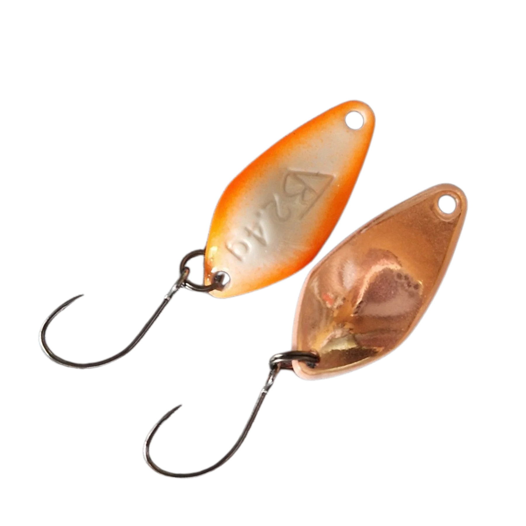 Troutbaits Buster 2,4 g Spoon – Orange-Weiß-Kupfer