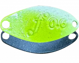 Velvet Arts Forte 0,6 g Spoon #10 Chartreuse Black für Trout Area und Forellenangeln