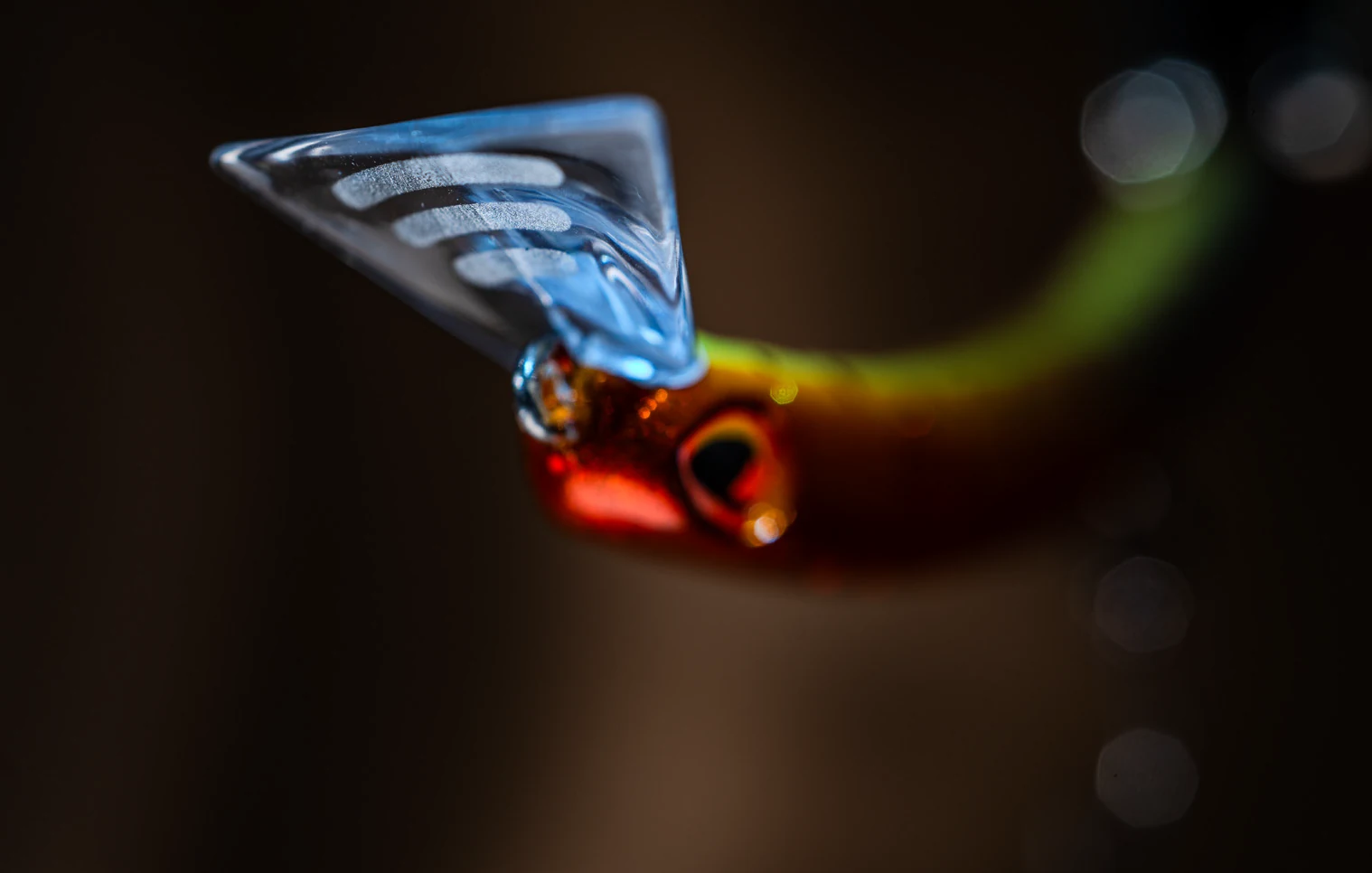 PROBAITS Tumbling Banana Forellenwobbler in orangefarbener Detailansicht